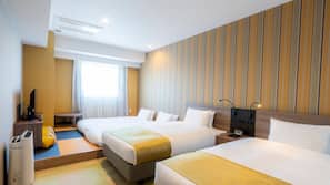 Premium bedding, in-room safe, blackout curtains, soundproofing