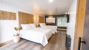 Down comforters, desk, free WiFi, linens