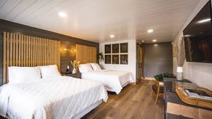 Down comforters, desk, free WiFi, linens