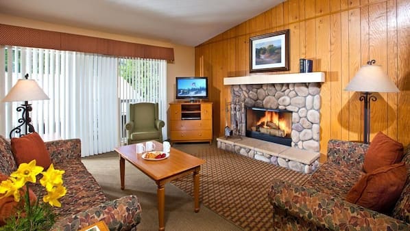 TV, fireplace, table tennis table