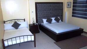 Desk, blackout drapes, iron/ironing board, free WiFi