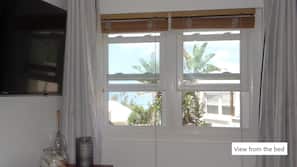 1 bedroom, pillowtop beds, blackout drapes, iron/ironing board