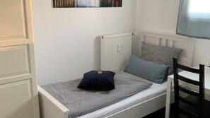 1 bedroom, desk, blackout drapes, iron/ironing board