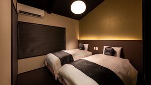 1 bedroom, down comforters, memory foam beds, blackout drapes