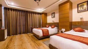 Blackout curtains, iron/ironing board, free WiFi, linens