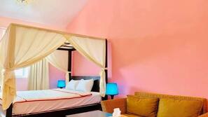 Desk, blackout drapes, free WiFi, linens