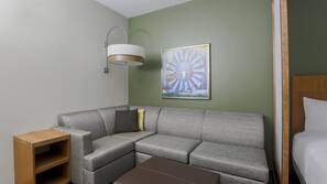 49-inch flat-screen TV with cable channels, TV