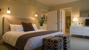 Frette Italian sheets, premium bedding, down duvet, Tempur-Pedic beds