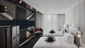 Lakens van Egyptisch katoen, pillowtop-bedden, een minibar