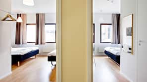 Hypo-allergenic bedding, desk, blackout curtains, iron/ironing board