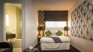 Egyptian cotton sheets, premium bedding, down comforters, minibar