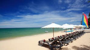 On the beach, white sand, sailing, kayaking