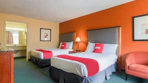Iron/ironing board, free WiFi, linens, alarm clocks