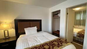 Blackout drapes, free WiFi, linens