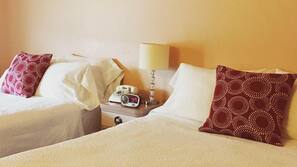 Premium bedding, pillowtop beds, desk, blackout drapes