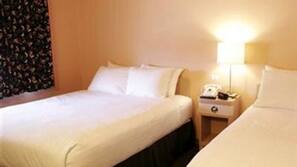 Premium bedding, pillowtop beds, desk, blackout drapes