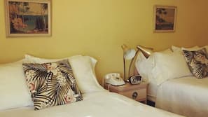 Premium bedding, pillowtop beds, desk, blackout drapes