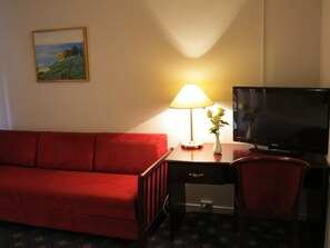 Double Room, Terrace | Living area | Flat-screen TV