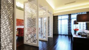 Premium bedding, down duvet, pillow top beds, minibar
