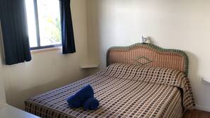 Blackout drapes, free WiFi, linens