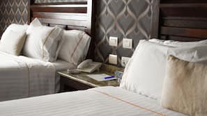 Premium bedding, down comforters, pillowtop beds, in-room safe