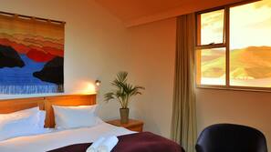 Premium bedding, desk, iron/ironing board