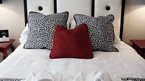 Premium bedding, memory foam beds, individually decorated