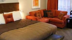 Premium bedding, desk, soundproofing, iron/ironing board