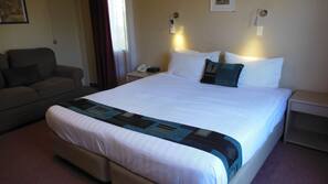 Desk, blackout curtains, iron/ironing board, free cots/infant beds