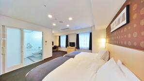 Premium bedding, down duvet, pillow top beds, in-room safe