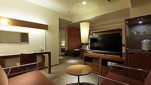 Premium bedding, desk, blackout curtains, iron/ironing board