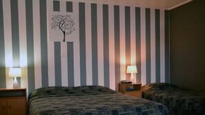 Premium bedding, desk, iron/ironing board, free cots/infant beds