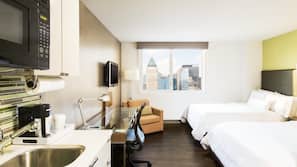 1 bedroom, pillow top beds, in-room safe, desk