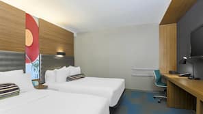 Hypo-allergenic bedding, pillowtop beds, in-room safe, desk