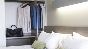 Premium bedding, down duvet, pillow top beds, desk