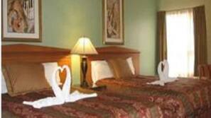 1 bedroom, desk, blackout curtains, iron/ironing board
