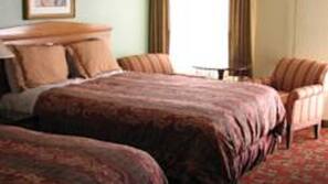 1 bedroom, desk, blackout curtains, iron/ironing board