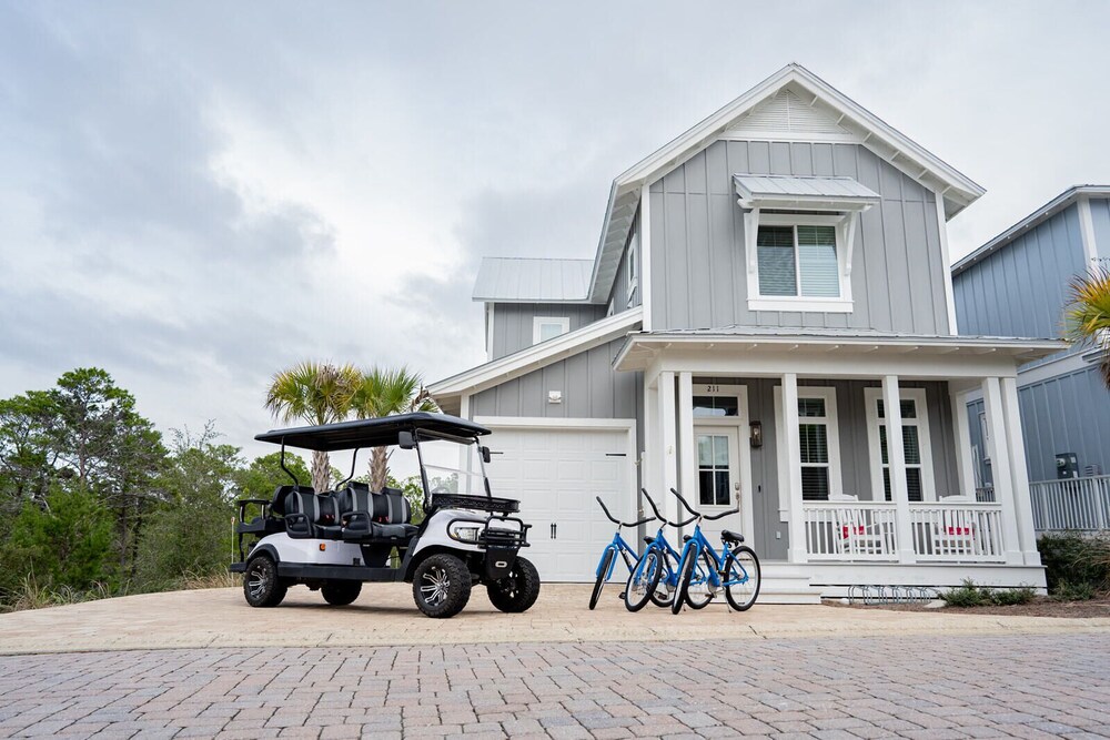 6 Seater Golf Cart, 3 Bikes, Huge Pool, Ride to Beach - Eagle's Nest on 30A