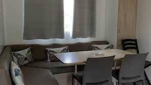 Flat-screen TV, ping pong table