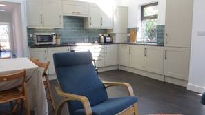 Fridge, microwave, oven, hob
