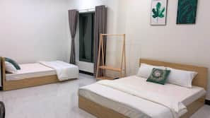 Desk, free WiFi, bed sheets