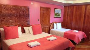 Premium bedding, down comforters, individually decorated, desk