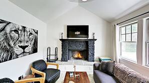 TV, fireplace, Netflix, streaming services