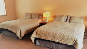 2 bedrooms, cots/infant beds