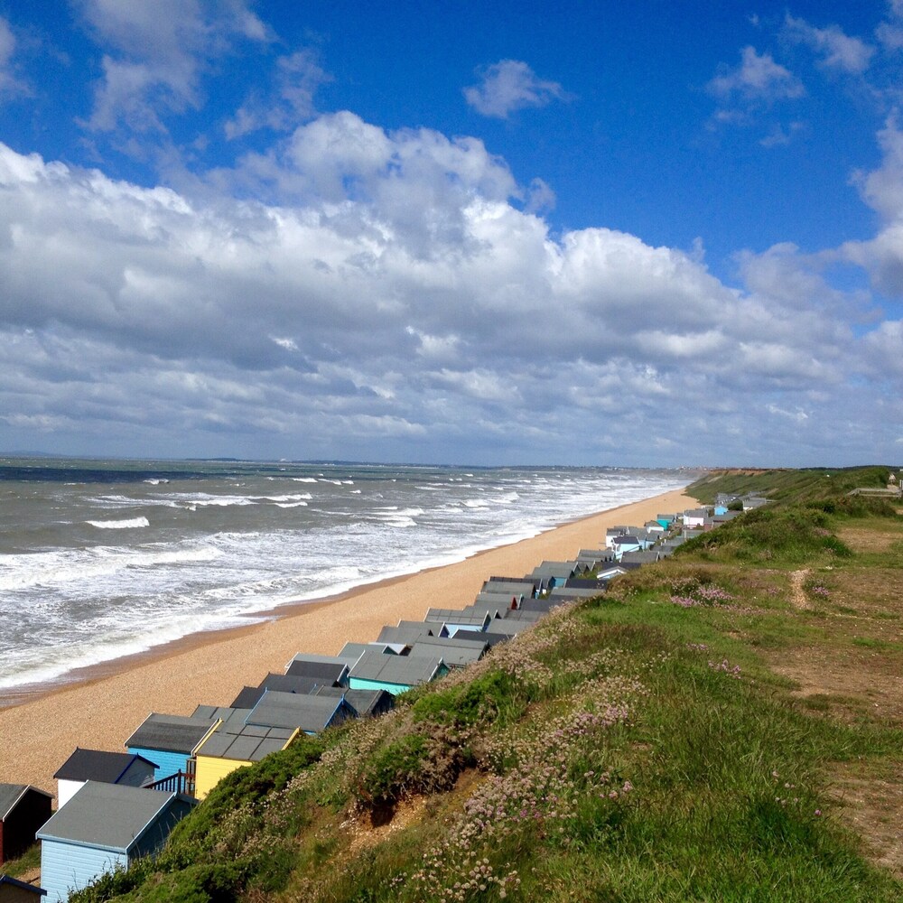 New Forest BartononSea cliff top, ground floor, garden apartment