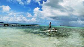 On the beach, white sand, beach bar