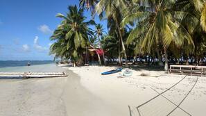 On the beach, white sand, beach bar