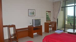 Blackout curtains, iron/ironing board, free WiFi, linens