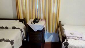 Desk, laptop workspace, free WiFi, linens