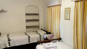 Desk, laptop workspace, free WiFi, linens
